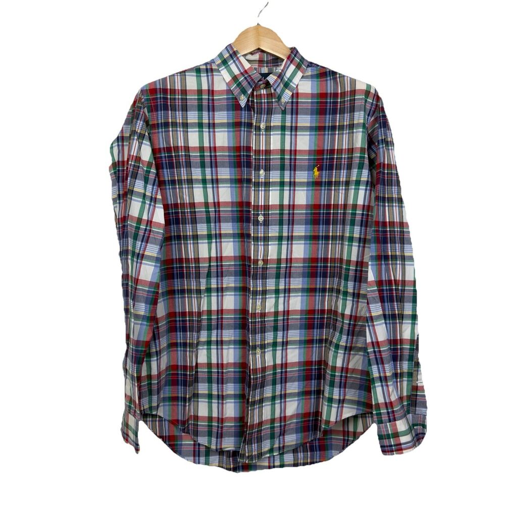 Ralph Lauren Mens L Classic Fit Long Sleeve Button Down Shirt Multicolor Plaid